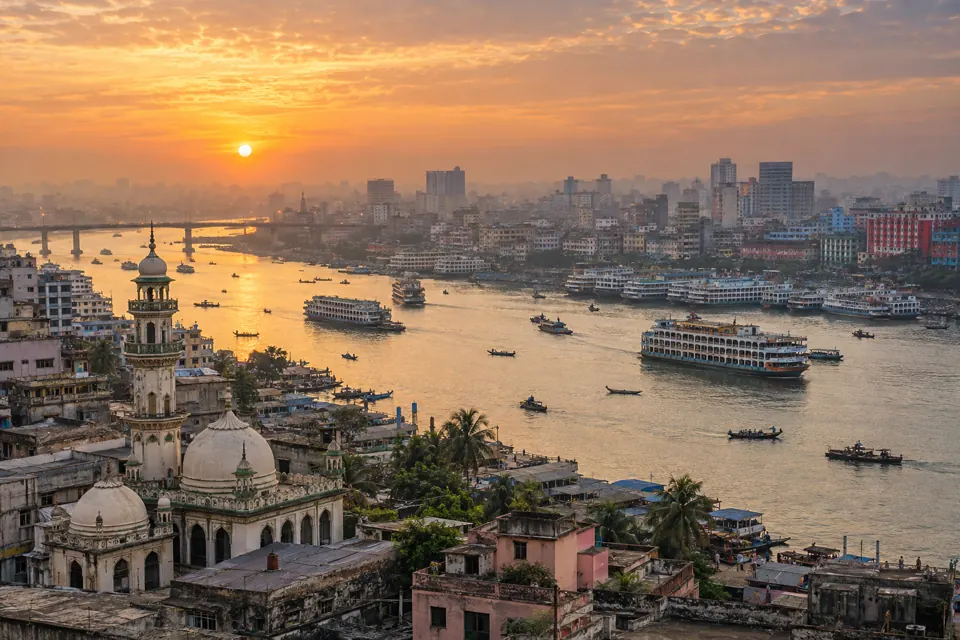 Dhaka city view in natural travel light