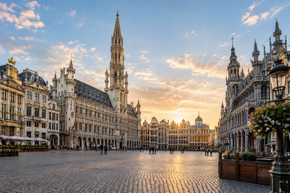 Brussels city view in natural travel light