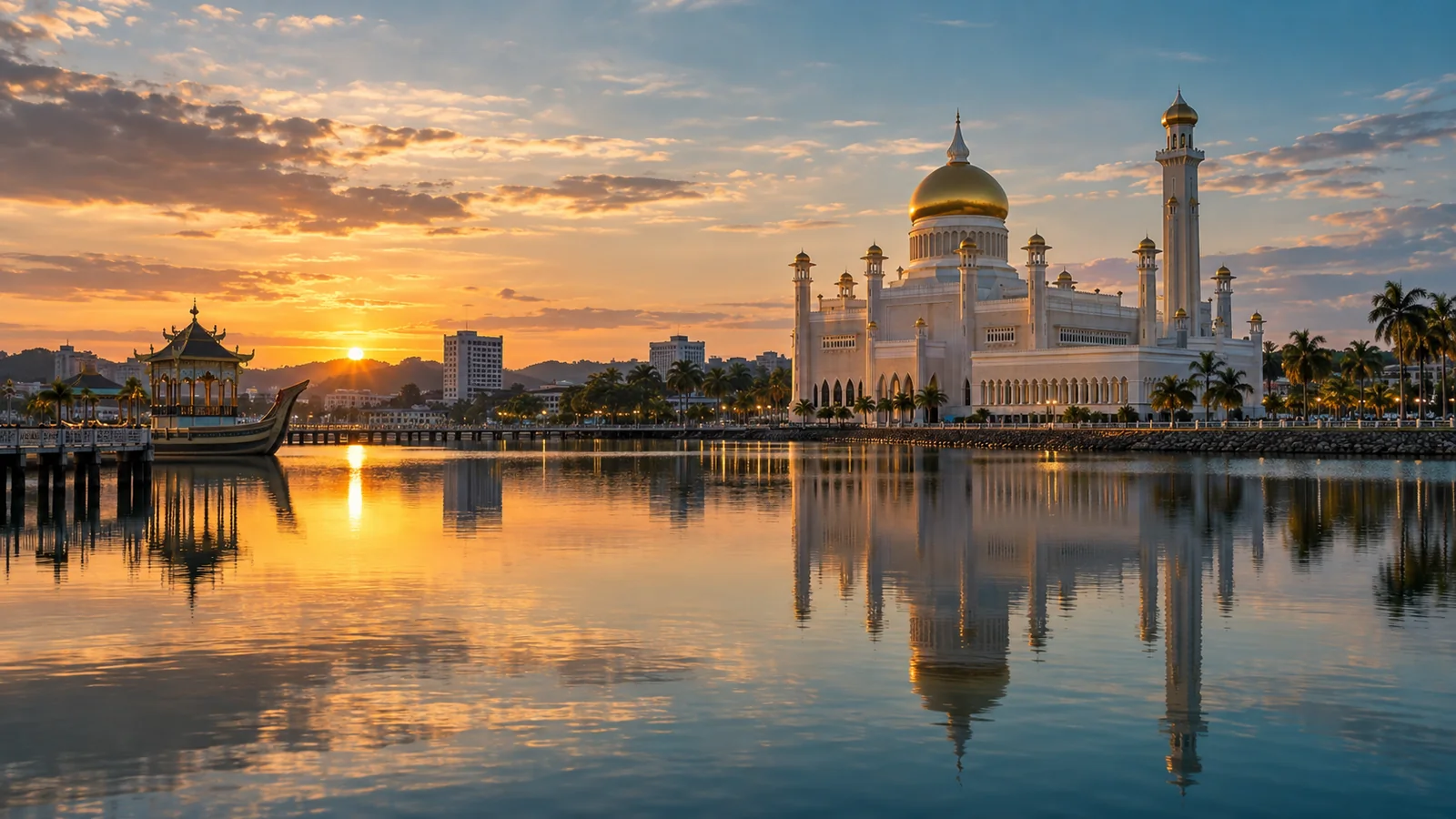 Bandar Seri Begawan city view in natural travel light
