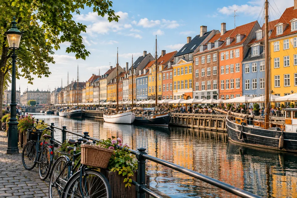 Copenhagen city view in natural travel light