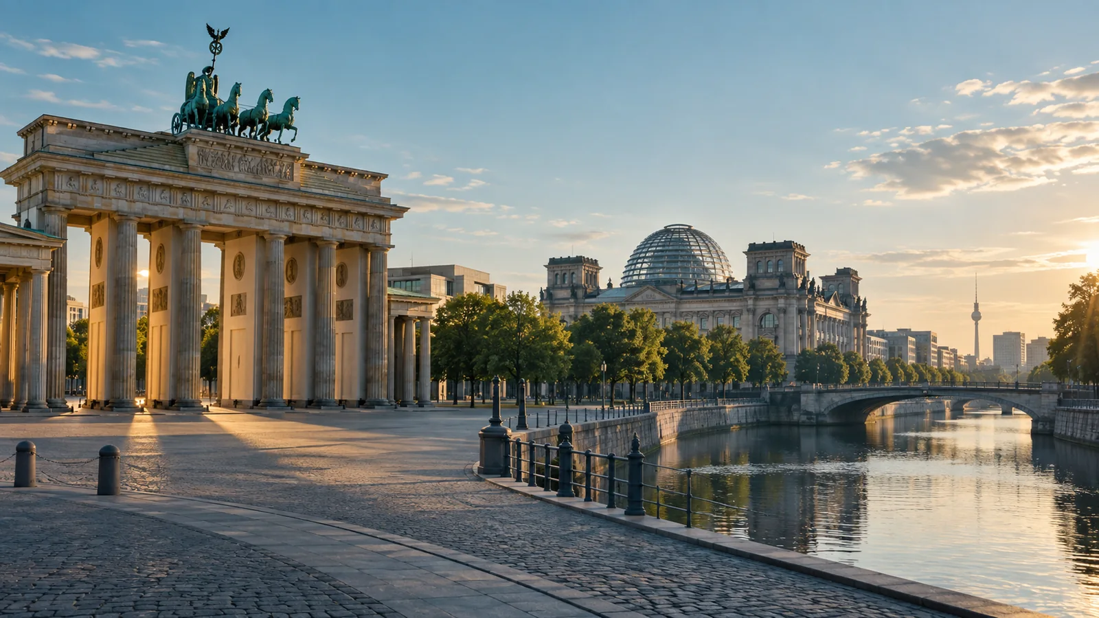 Berlin city view in natural travel light
