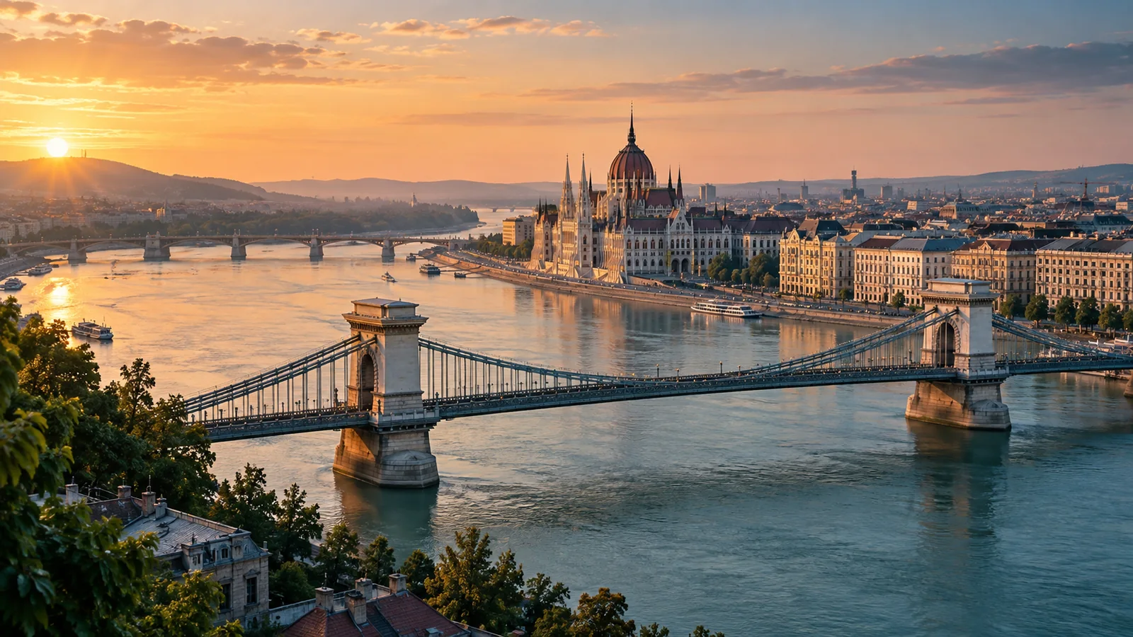 Budapest city view in natural travel light