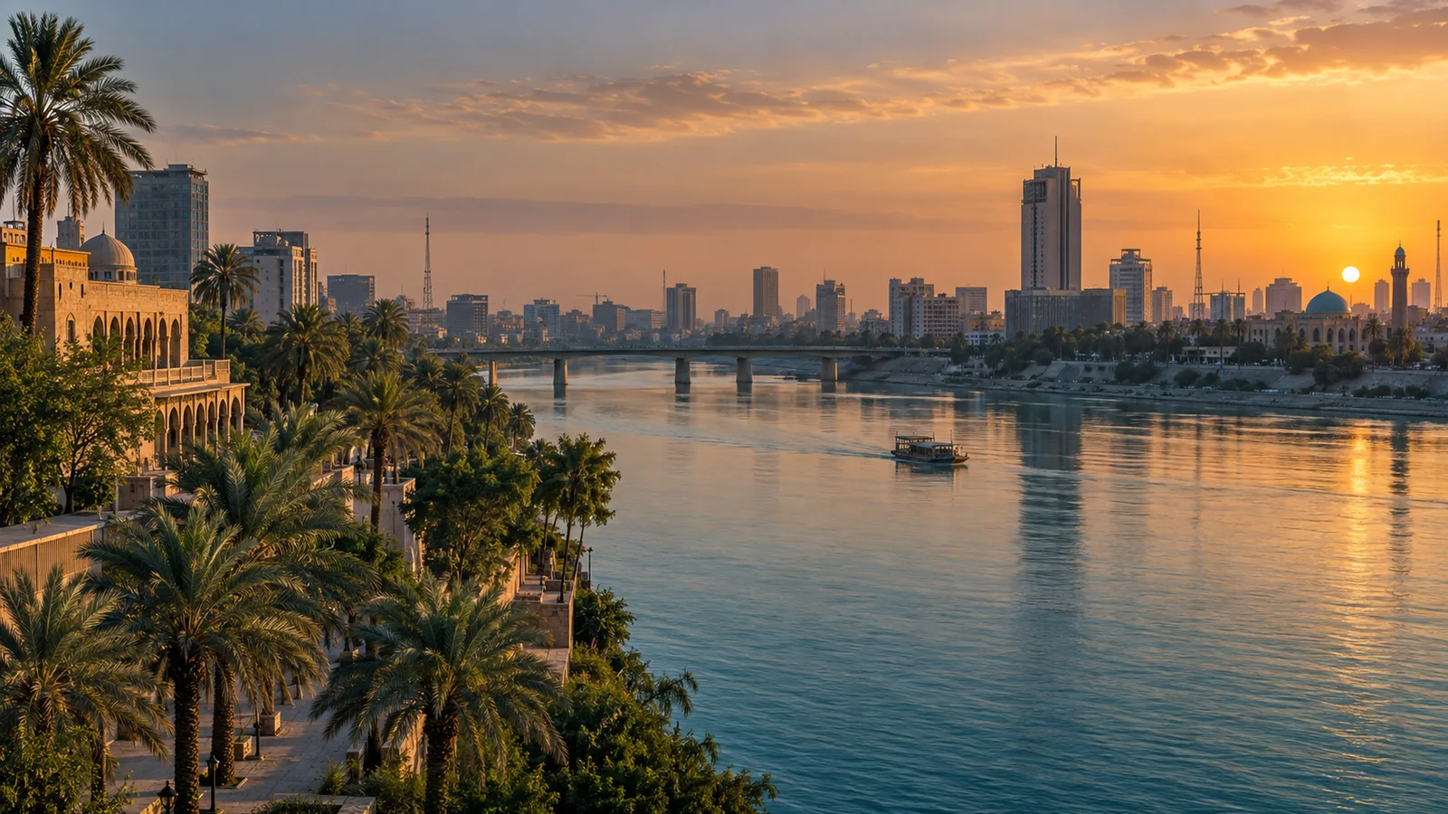 Baghdad city view in natural travel light