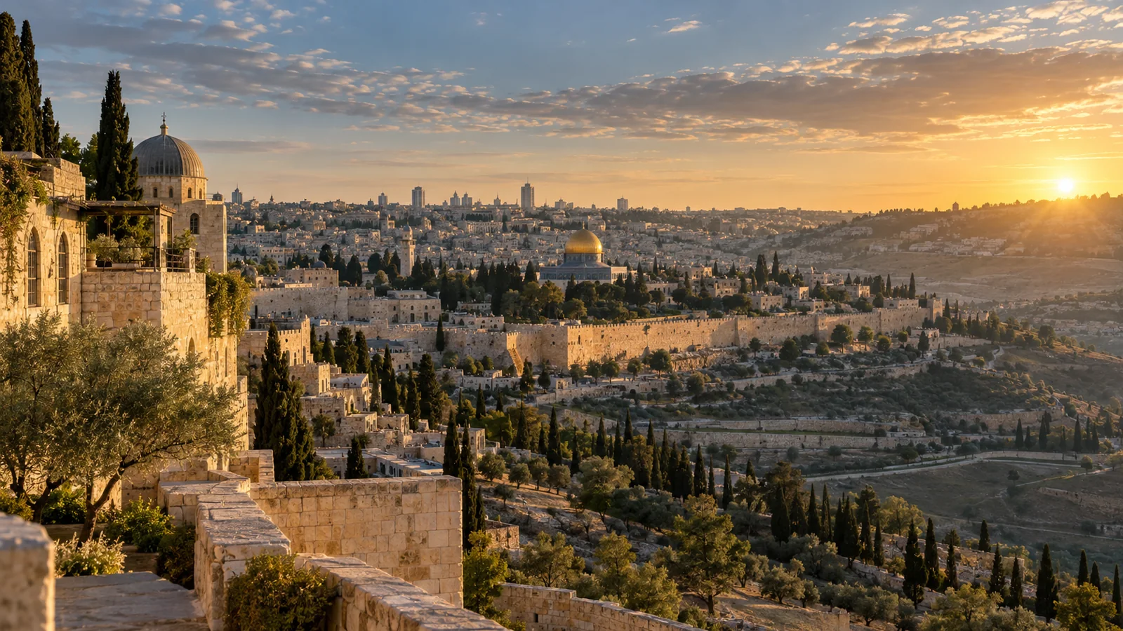 Jerusalem city view in natural travel light