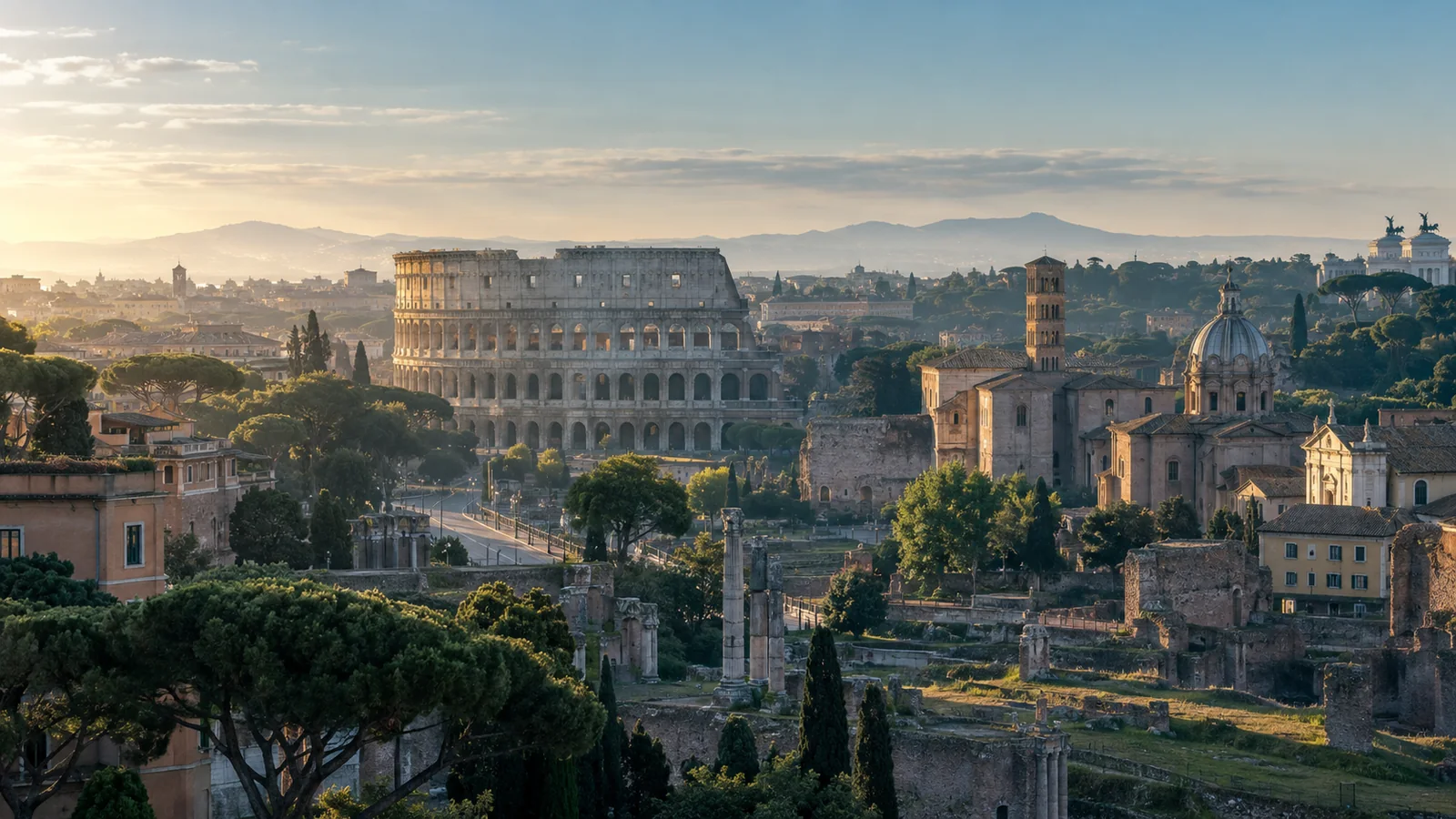 Rome city view in natural travel light