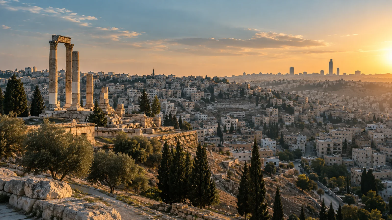 Amman city view in natural travel light