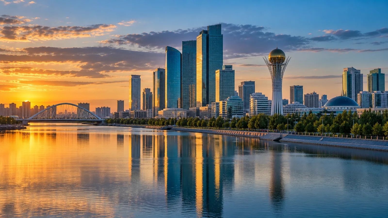 Astana city view in natural travel light