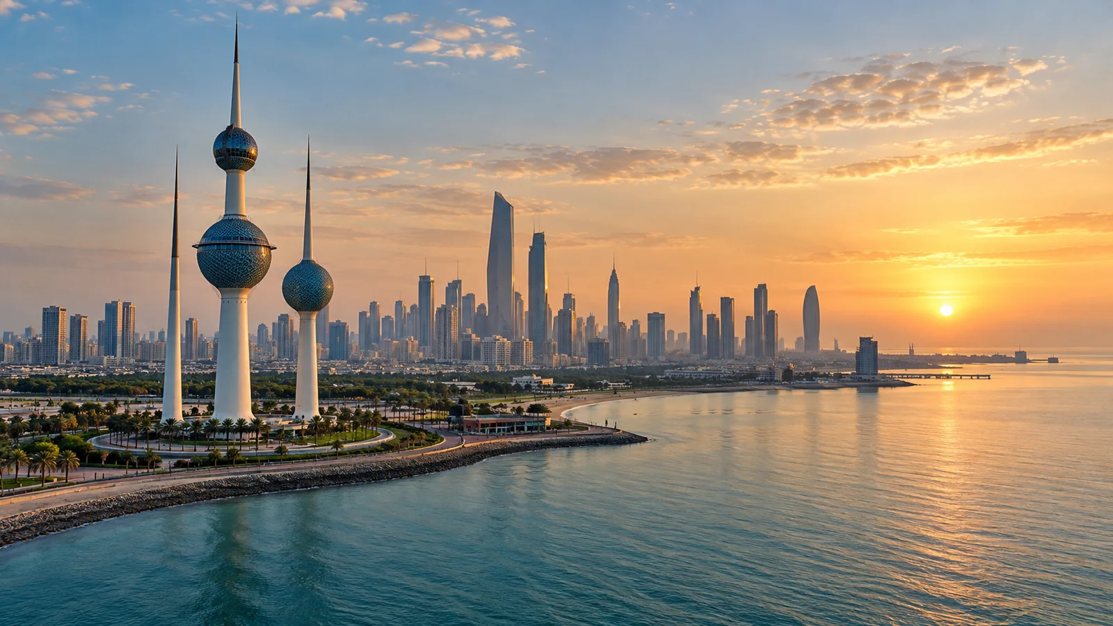 Kuwait City city view in natural travel light