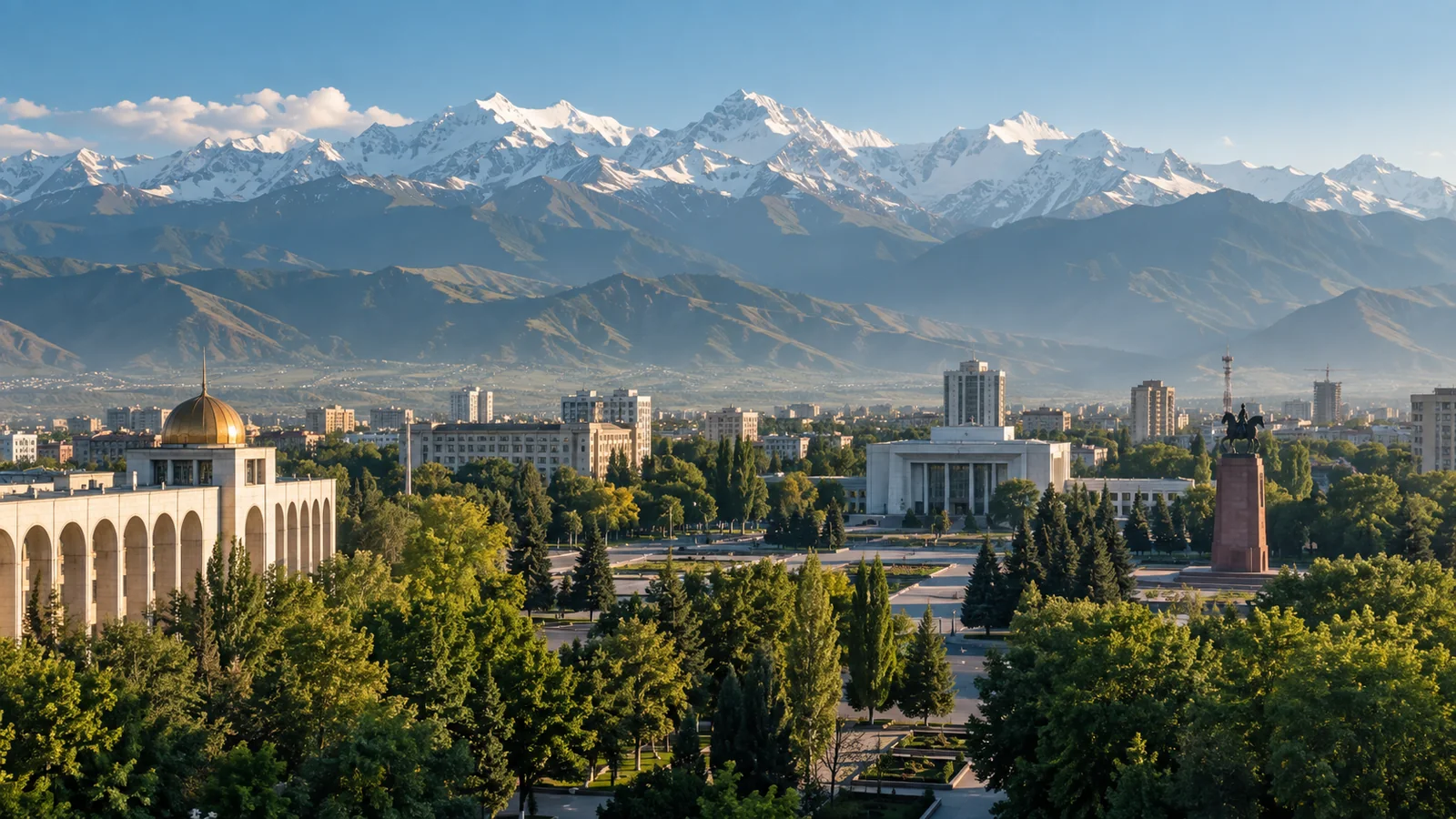 Bishkek city view in natural travel light