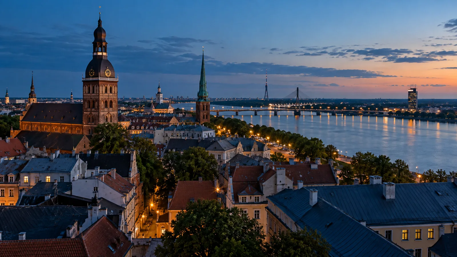 Riga city view in natural travel light
