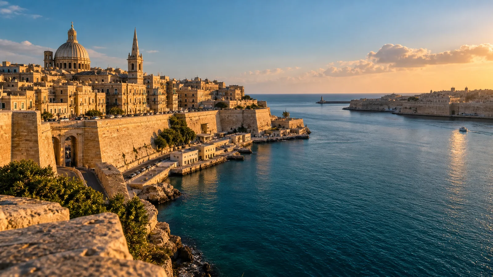 Valletta city view in natural travel light