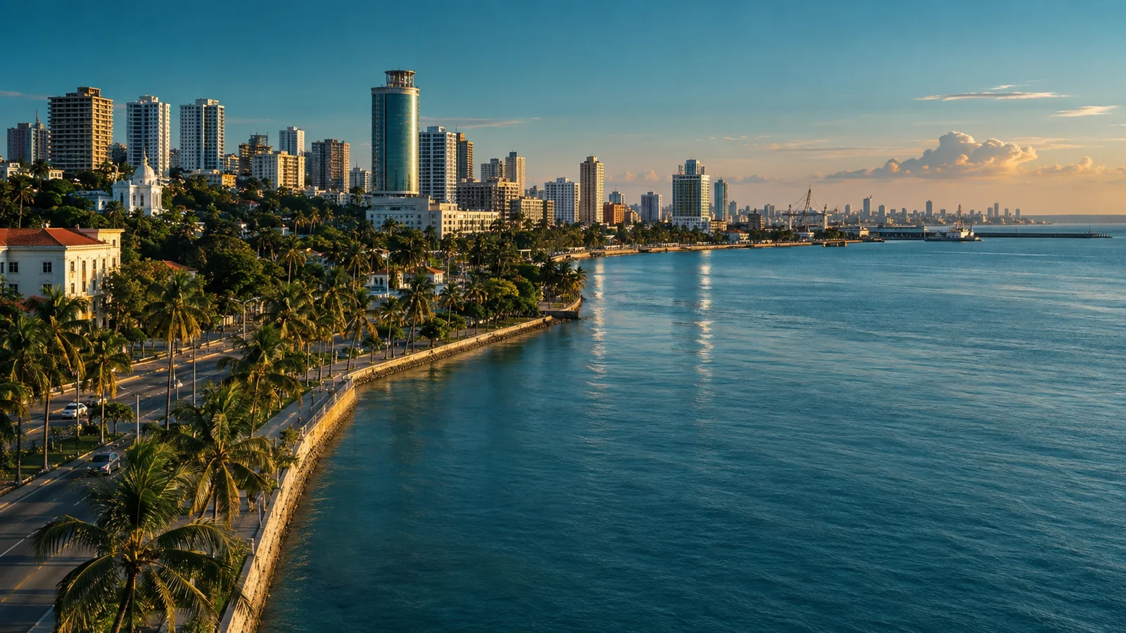 Maputo city view in natural travel light