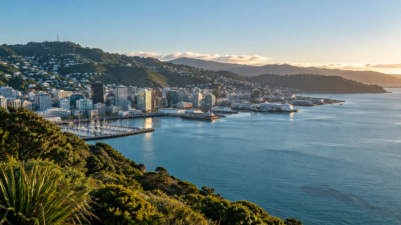 Wellington city view in natural travel light