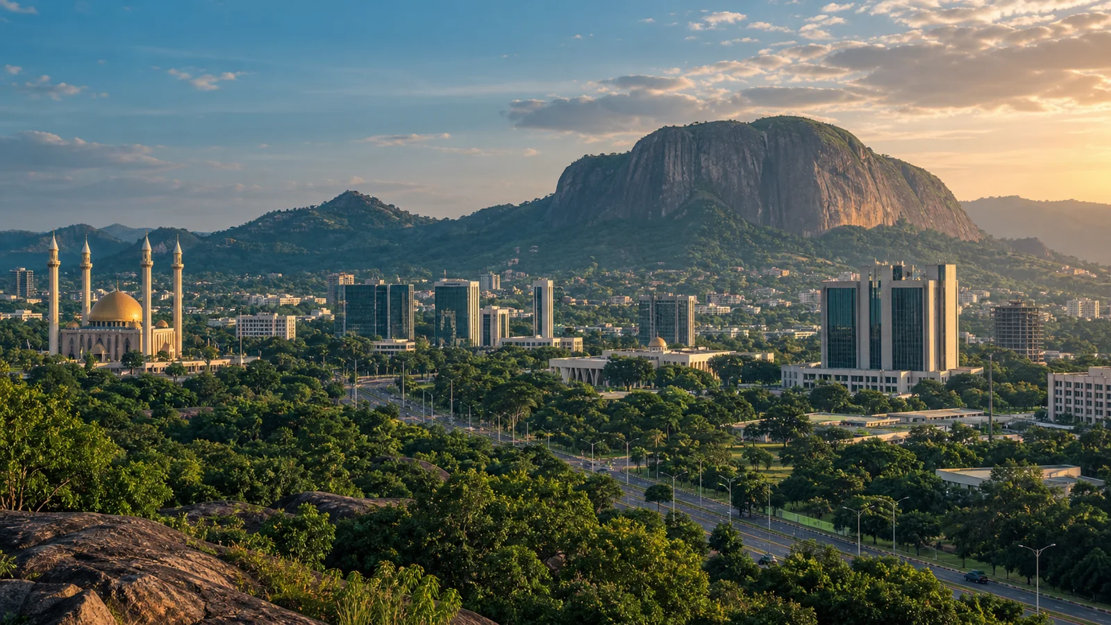 Abuja city view in natural travel light