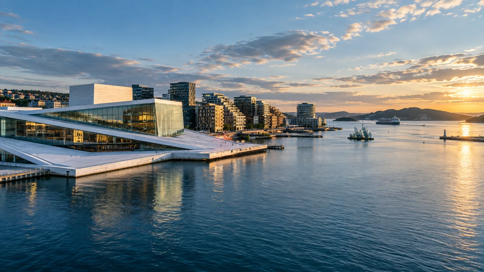 Oslo city view in natural travel light