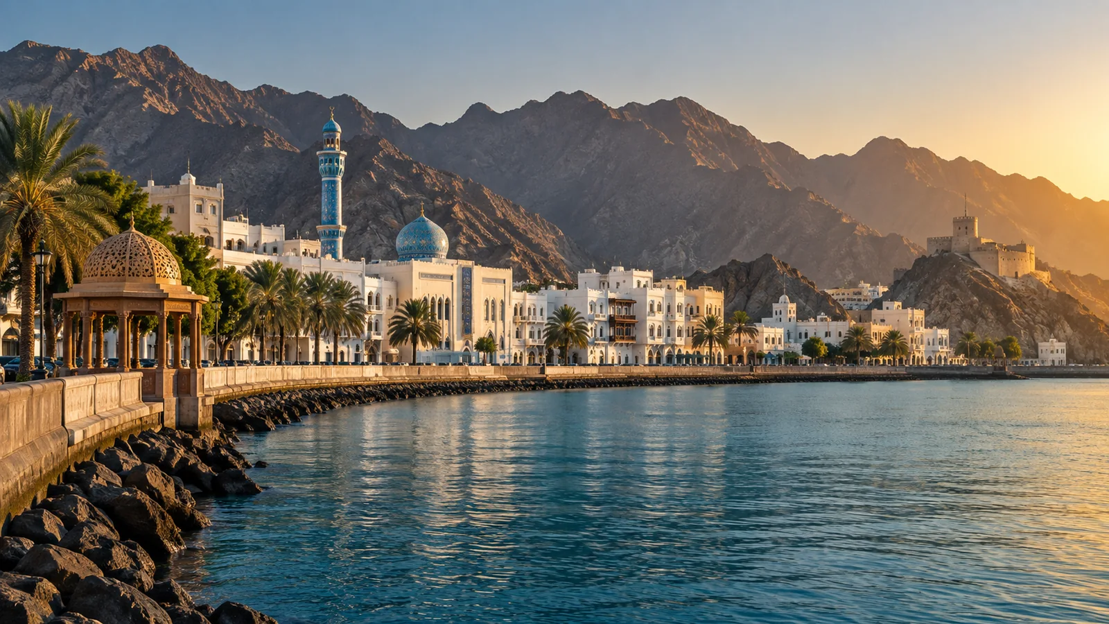 Muscat city view in natural travel light