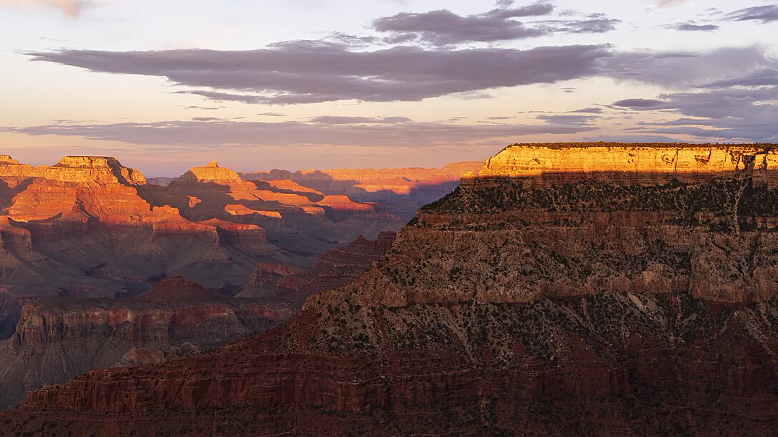 The Grand Canyon at sunset