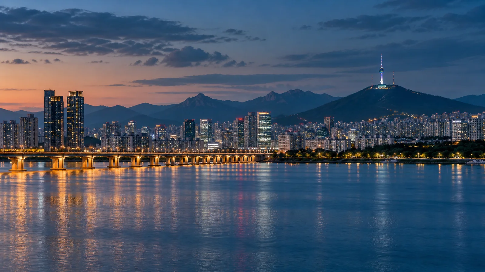 Seoul city view in natural travel light