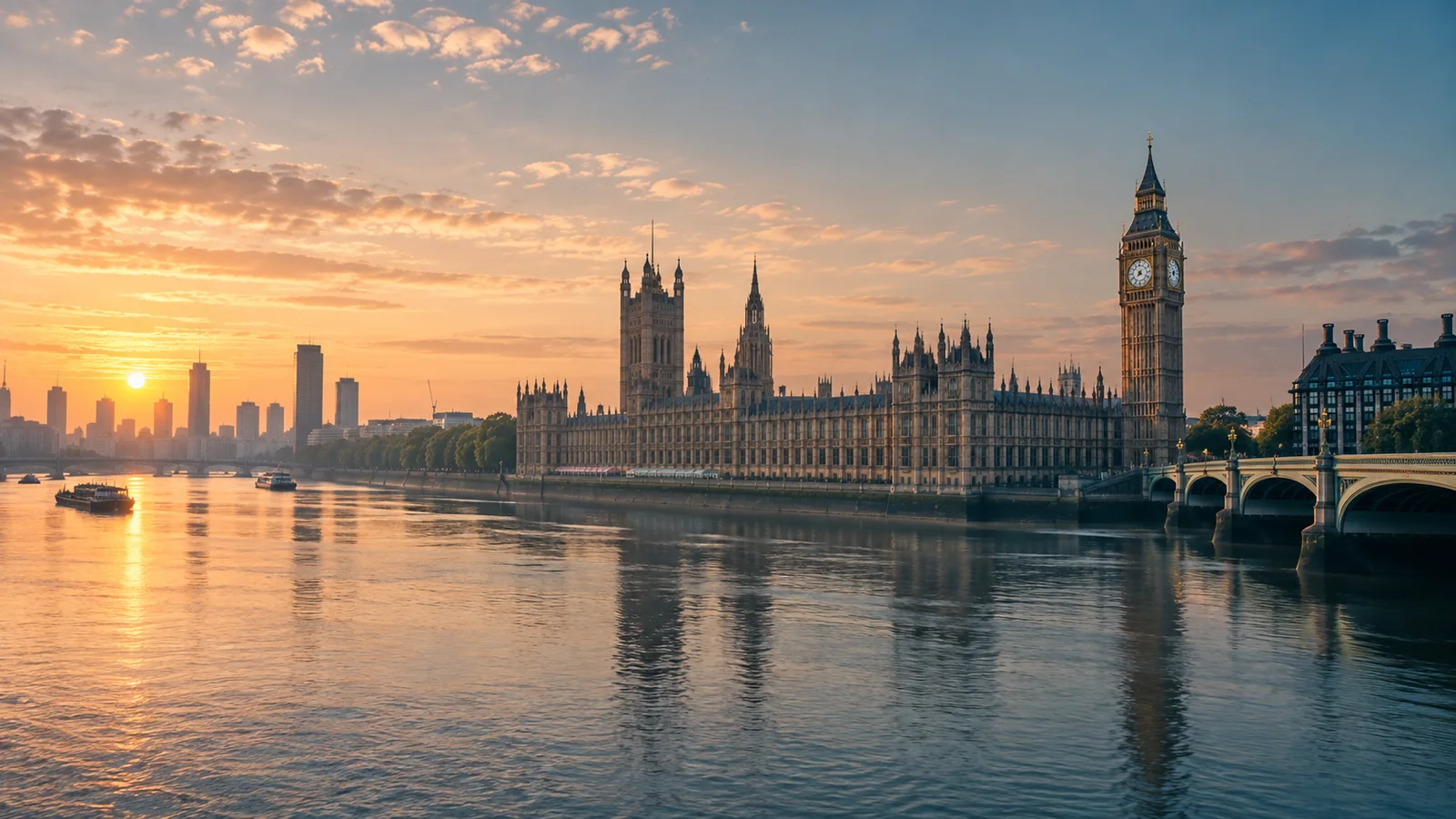 London city view in natural travel light